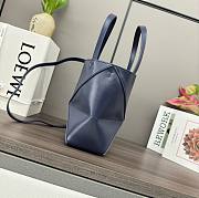  Loewe Mini Puzzle Fold Tote Bag in shiny calfskin in the color Abyss Blue 16.5*9.5*20CM - 5