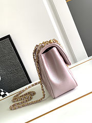 Chanel Mini Square Pearl Flap Bag Light Pink Iridescent Lambskin Brushed Gold Hardware size 18cm - 4