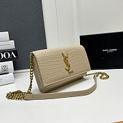 YSL Kate Crocodile Pattern Handbag 18x11x2cm - 5