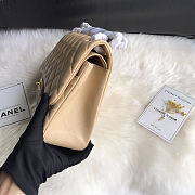 Chanel Classic Double Flap bag in beige caviar leather 30cm - 3