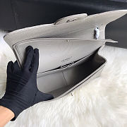 Chanel Classic Double Flap bag in a grey or taupe caviar leather 30cm - 5
