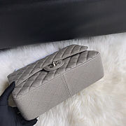 Chanel Classic Double Flap bag in a grey or taupe caviar leather 30cm - 4