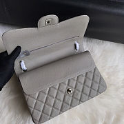 Chanel Classic Double Flap bag in a grey or taupe caviar leather 30cm - 3