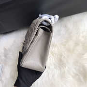 Chanel Classic Double Flap bag in a grey or taupe caviar leather 30cm - 2