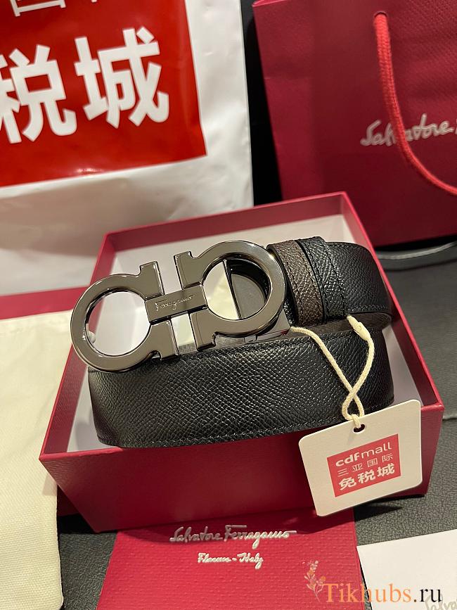 Salvatore Ferragamo Gancini reversible leather belt for men - 1
