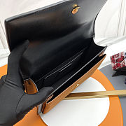 YSL Sunset Handbag in Black Calfskin and Brown Suede with Top Handle 25x18x5cm - 4