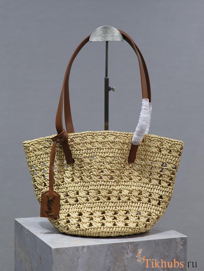 YSL PANIER Small bag in raffia in White 42×20×22cm - 1
