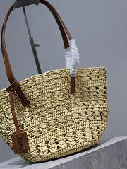 YSL PANIER Small bag in raffia in White 42×20×22cm - 2
