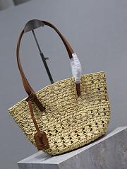 YSL PANIER Small bag in raffia in White 42×20×22cm - 3