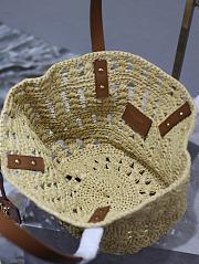 YSL PANIER Small bag in raffia in White 42×20×22cm - 4