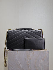 Saint Laurent Loulou quilted leather shoulder bag in black 29×17×8cm - 6