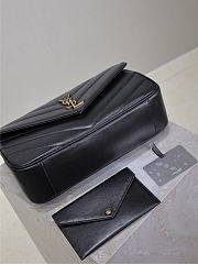 Saint Laurent Loulou quilted leather shoulder bag in black 29×17×8cm - 4