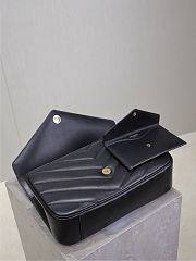 Saint Laurent Loulou quilted leather shoulder bag in black 29×17×8cm - 3