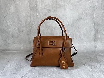 Miu Miu Solitaire leather bag in brown 28X19.5X11 cm