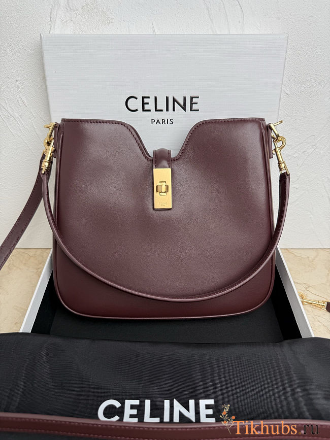 Celine Small Camille 16 Soft Bag 'Burgundy 9,7 x 8,5 x 2 inch (24,5 x 21,5 x 5 cm) - 1