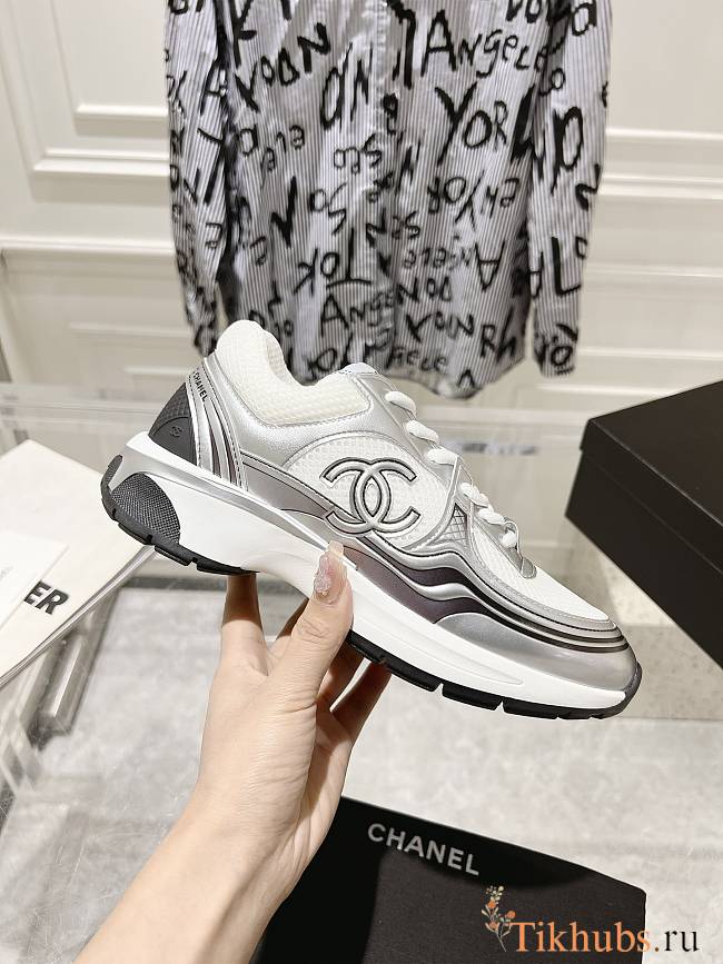 Chanel Silver Women's Sneakers - 1