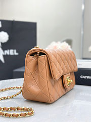 Chanel Quilted Pearl Crush Mini Rectangular Caramel Lambskin 20cm - 5