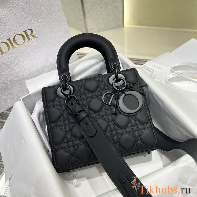 Dior Small Lady Dior My ABCDior Bag in black cannage lambskin 20*17*8cm - 1
