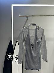 YSL Grey Mini Dress  - 1