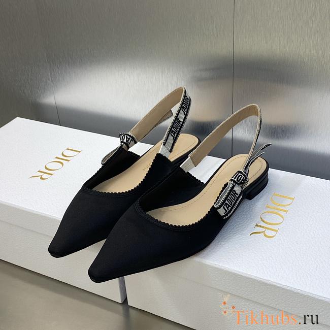 Christian J’adior Dior Slingback flats black technical fabric - 1