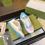 Gucci Mac 80 Low White Pink Blue Women Leather Sneakers  - 6