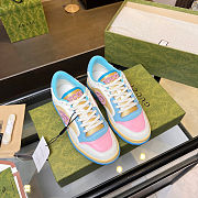 Gucci Mac 80 Low White Pink Blue Women Leather Sneakers  - 5