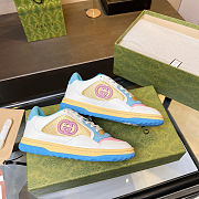 Gucci Mac 80 Low White Pink Blue Women Leather Sneakers  - 4
