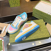 Gucci Mac 80 Low White Pink Blue Women Leather Sneakers  - 3