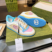 Gucci Mac 80 Low White Pink Blue Women Leather Sneakers  - 2