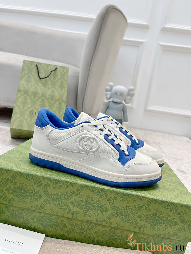 Gucci MAC80 leather sneakers in white and blue - 1