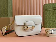 Gucci Horsebit 1955 small shoulder bag in white leather 20.5*14*5cm - 6