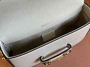 Gucci Horsebit 1955 small shoulder bag in white leather 20.5*14*5cm - 2