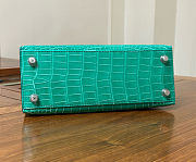 Hermes Kelly 25 Emerald Green Crocodile Leather  - 2