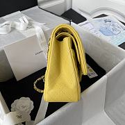 Chanel Flap Bag Caviar In Yellow 25cm With Silver Hardware - 6