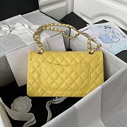 Chanel Flap Bag Caviar In Yellow 25cm With Silver Hardware - 5