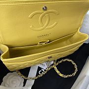 Chanel Flap Bag Caviar In Yellow 25cm With Silver Hardware - 4