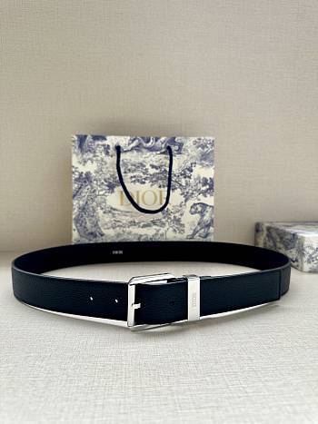 Dior Belt Black Grained Calfskin 35 mm