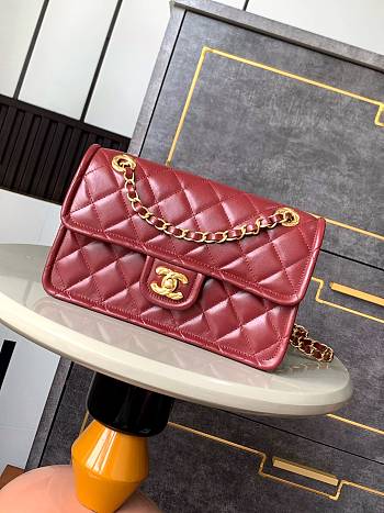  Chanel Classic Flap Bag 11.12 red burgundy 15.5x24.5x7 cm