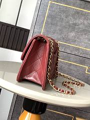  Chanel Classic Flap Bag 11.12 red burgundy 15.5x24.5x7 cm - 4