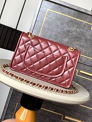  Chanel Classic Flap Bag 11.12 red burgundy 15.5x24.5x7 cm - 3
