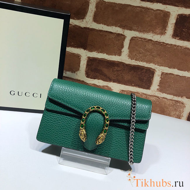 Gucci Dionysus Shoulder Bag Super Mini in Green 16.5x10x4.5 cm - 1