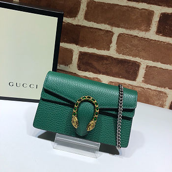 Gucci Dionysus Shoulder Bag Super Mini in Green 16.5x10x4.5 cm