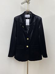 Schiaparelli black velvet blazer with gold buttons  - 1