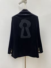 Schiaparelli black velvet blazer with gold buttons  - 5