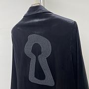 Schiaparelli black velvet blazer with gold buttons  - 3