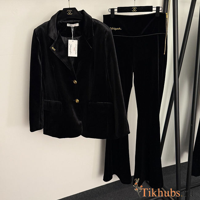 Schiaparelli black velvet set - 1