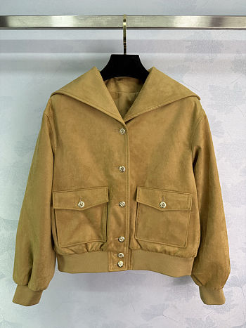 Chanel Cruise 2025/26 collection jacket in beige suede calfskin