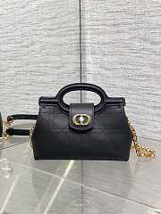 Dior Jolie Top Handle Mini Bag Black Cannage Lambskin 18.5x8.5x13cm - 1