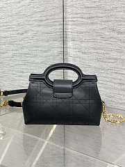 Dior Jolie Top Handle Mini Bag Black Cannage Lambskin 18.5x8.5x13cm - 5