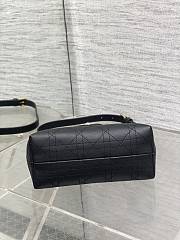 Dior Jolie Top Handle Mini Bag Black Cannage Lambskin 18.5x8.5x13cm - 3
